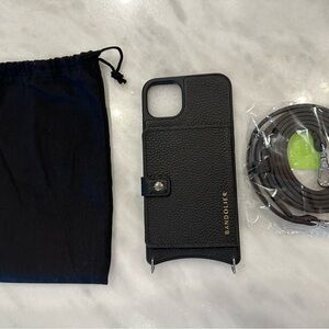 NWT Bandolier Mila Textured Black Phone Case with Strap iPhone 14 Plus